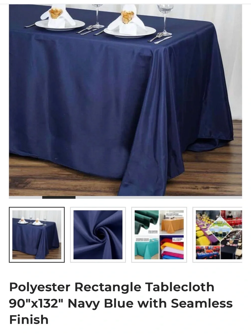 Navy Blue Polyester Tablecloth LOT (NEW w/o tags)